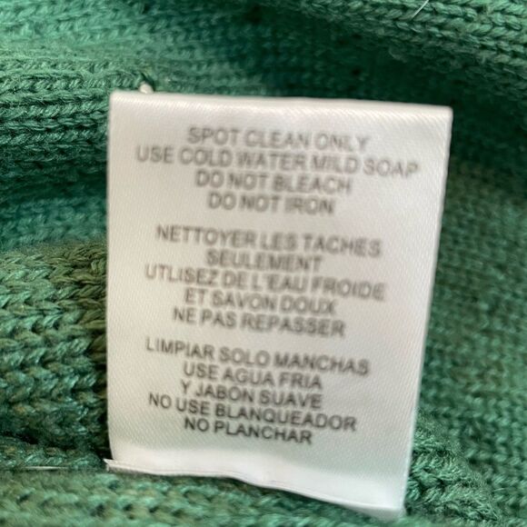 Mighty Fine Womens Lumpy Green Pearl Knit Short Cardigan Sweater Holiday-L - Picture 6 of 10